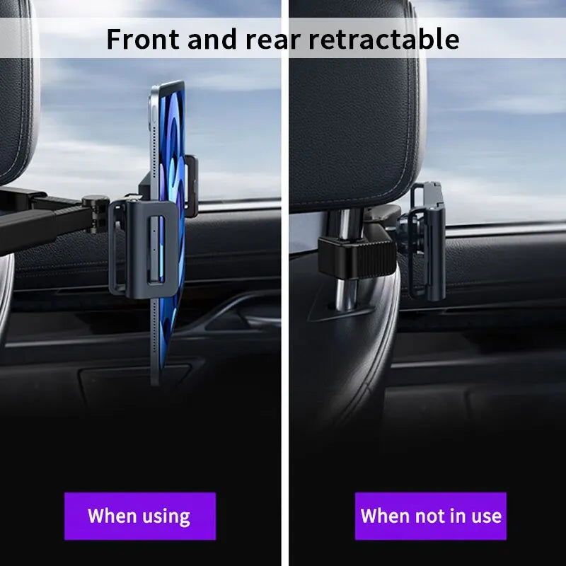 Telescopic Car Phone Holder for Rear Row Tablet Holder Anti Shake Tablet Mount Universal Auto Phone Stand for 4-12.9 Inch iPad - Slobuy