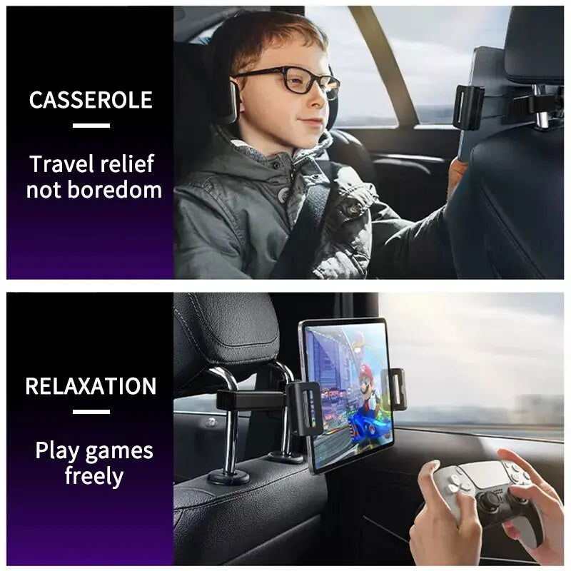Telescopic Car Phone Holder for Rear Row Tablet Holder Anti Shake Tablet Mount Universal Auto Phone Stand for 4-12.9 Inch iPad - Slobuy