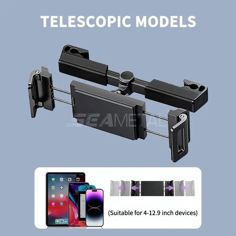 Telescopic Car Phone Holder for Rear Row Tablet Holder Anti Shake Tablet Mount Universal Auto Phone Stand for 4-12.9 Inch iPad - Slobuy
