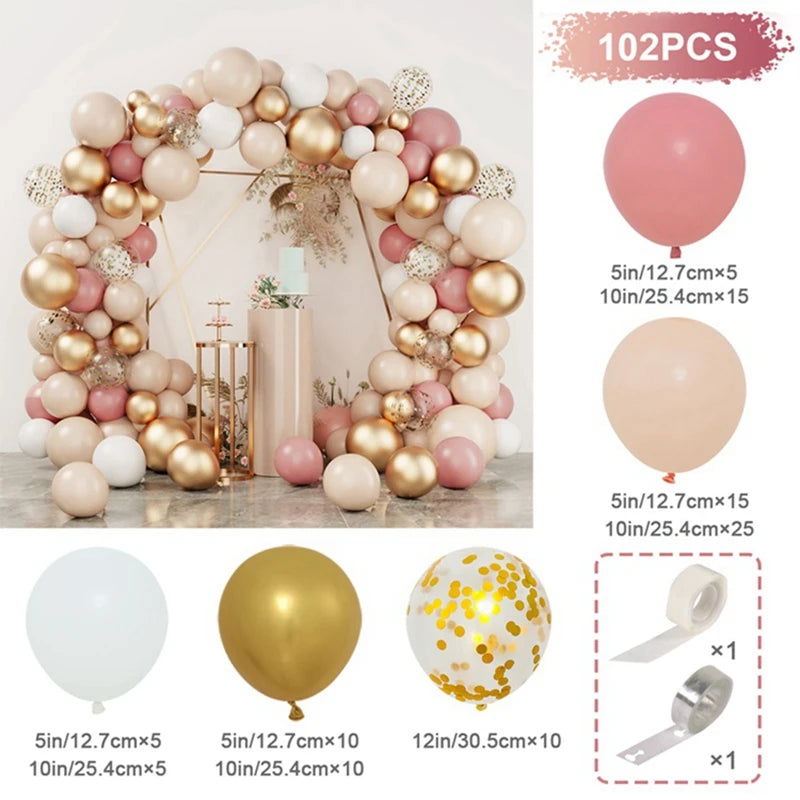 Tender Pink Gold Balloon Garland Arch Kit Wedding Birthday Party Decoration Adult Kids Baby Shower Decor Ballon Wedding Supplies - Slobuy