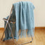 Textured Knitted Throw Blankets with Tassels Cozy Woven Decorative Boho Bed Blanket for Sofa Bed Chair Pattern for All Seasons - Slobuy