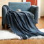 Textured Knitted Throw Blankets with Tassels Cozy Woven Decorative Boho Bed Blanket for Sofa Bed Chair Pattern for All Seasons - Slobuy