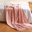 Textured Knitted Throw Blankets with Tassels Cozy Woven Decorative Boho Bed Blanket for Sofa Bed Chair Pattern for All Seasons - Slobuy