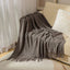 Textured Knitted Throw Blankets with Tassels Cozy Woven Decorative Boho Bed Blanket for Sofa Bed Chair Pattern for All Seasons - Slobuy