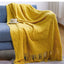 Textured Knitted Throw Blankets with Tassels Cozy Woven Decorative Boho Bed Blanket for Sofa Bed Chair Pattern for All Seasons - Slobuy