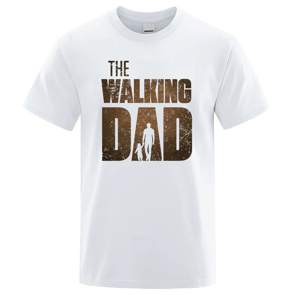 The Walking Dad Funny Street Printed T-Shirts Men Fashion Summer Tshirt Loose Oversized Cotton Short Sleeves Casual Hip Hop Tees - Slobuy