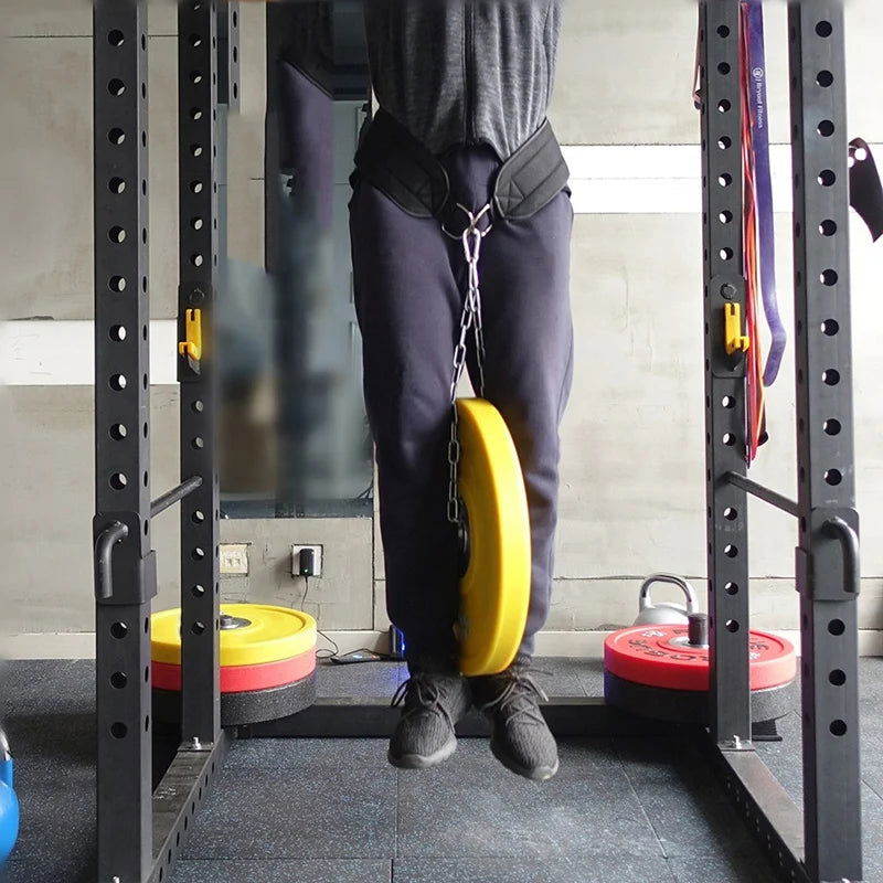 Thick Neoprene Weight Lifting Belt With Chain Dipping Belt For Pull Up Chin Up Kettlebell Barbell Fitness Bodybuilding Gym Belt - Slobuy