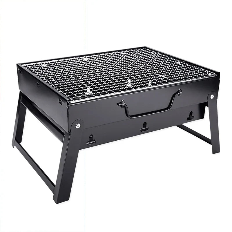 Thicken Folding Lightweight Portable Barbecue Charcoal BBQ Grill Outdoor Patio Camping Cooker BBQ Party Cooking Tools - Slobuy