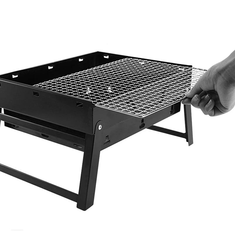 Thicken Folding Lightweight Portable Barbecue Charcoal BBQ Grill Outdoor Patio Camping Cooker BBQ Party Cooking Tools - Slobuy