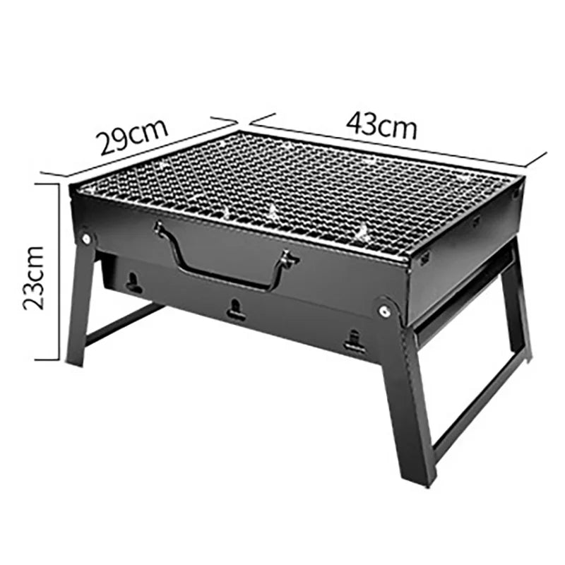 Thicken Folding Lightweight Portable Barbecue Charcoal BBQ Grill Outdoor Patio Camping Cooker BBQ Party Cooking Tools - Slobuy