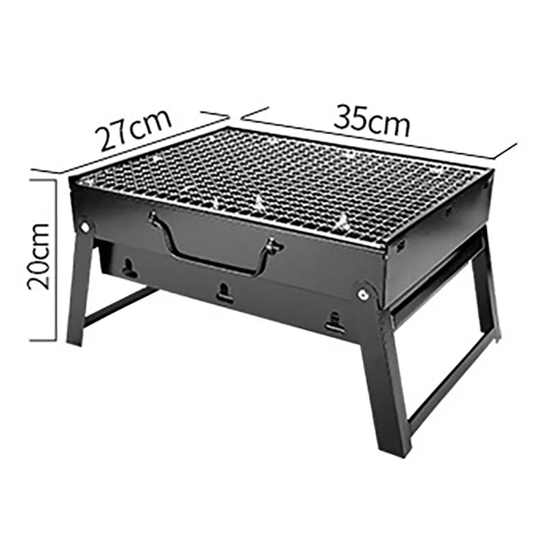 Thicken Folding Lightweight Portable Barbecue Charcoal BBQ Grill Outdoor Patio Camping Cooker BBQ Party Cooking Tools - Slobuy