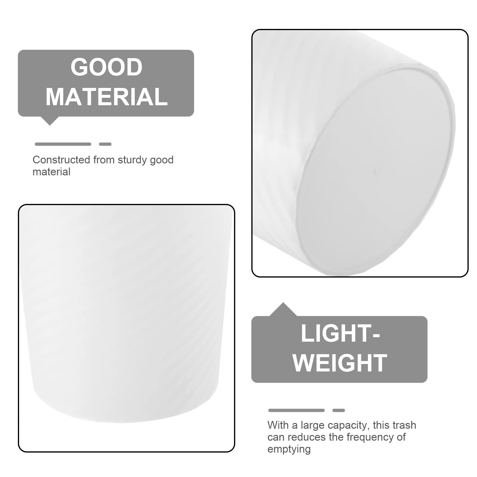 Threaded Trash Can Litter Plastic Small with Lid Bucket Large Capacity Kitchen Belt Pressure Ring Office Bin - Slobuy