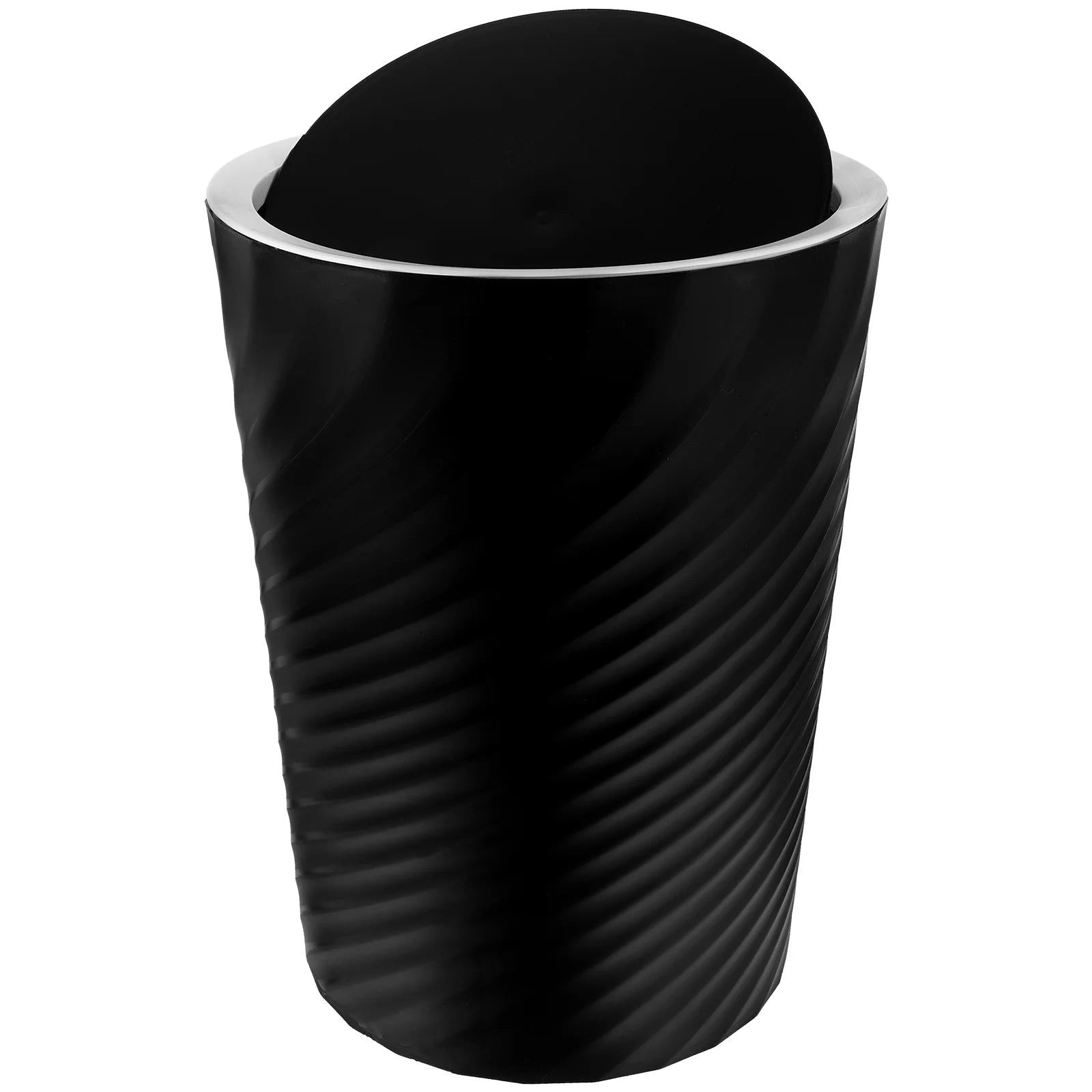 Threaded Trash Can Litter Plastic Small with Lid Bucket Large Capacity Kitchen Belt Pressure Ring Office Bin - Slobuy