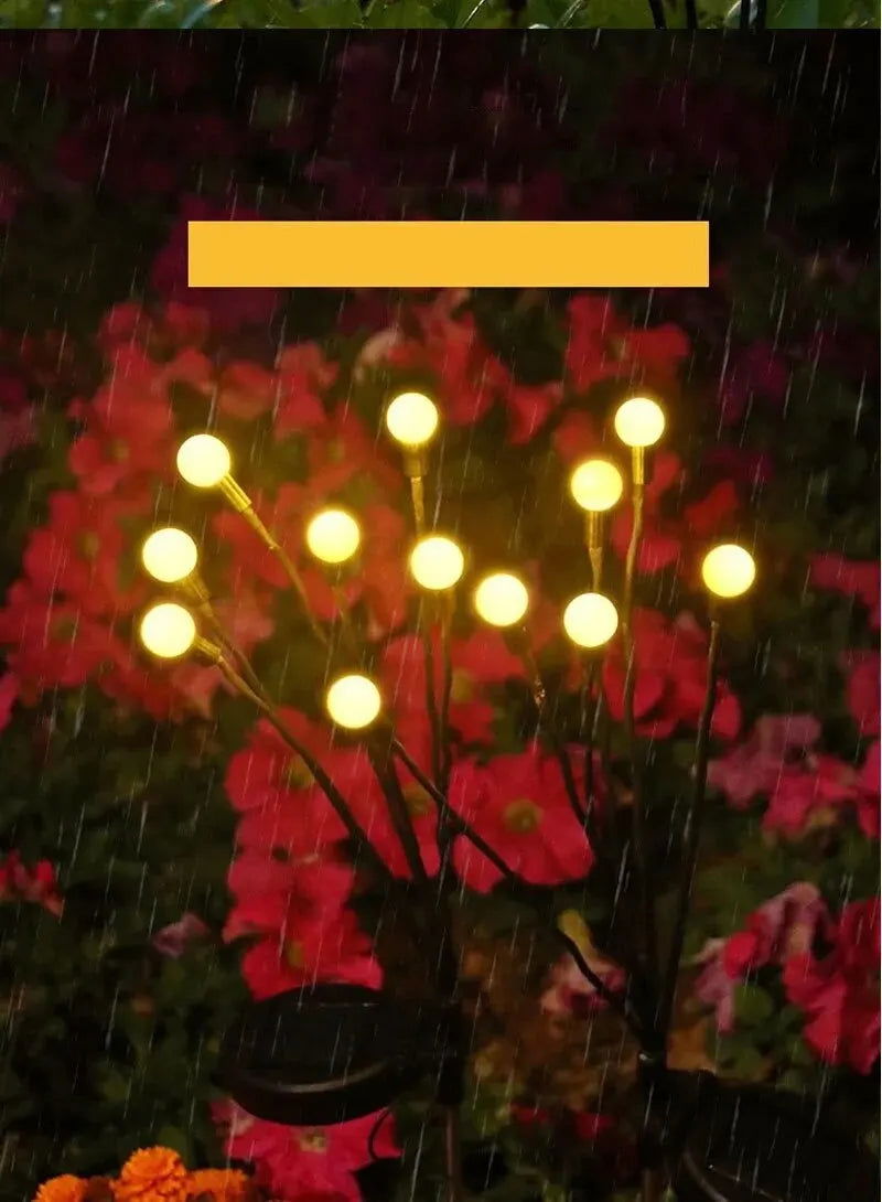 Three Headed Firefly Solar Outdoor Waterproof Firefly Lamp Courtyard Garden Layout Atmosphere Decoration Creative Outdoor Lawn - Slobuy
