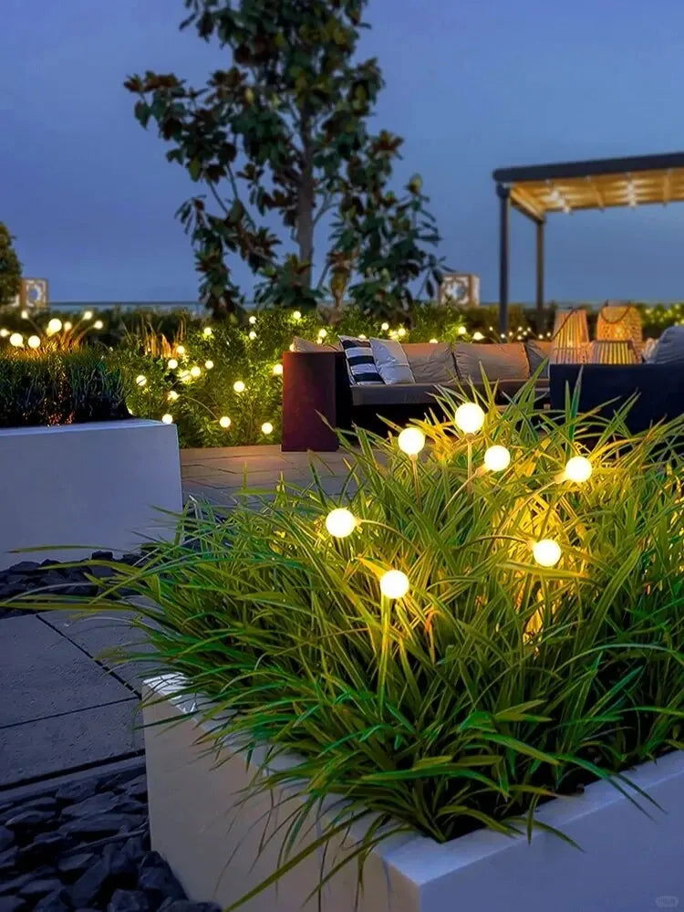 Three Headed Firefly Solar Outdoor Waterproof Firefly Lamp Courtyard Garden Layout Atmosphere Decoration Creative Outdoor Lawn - Slobuy