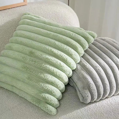 Throw Cushion Cover Soft Cozy Pillowcase Faux Rabbit Fur Decorative Pillows for Couch Sofa Bed Home Decor Pillow Cover for Chair - Slobuy