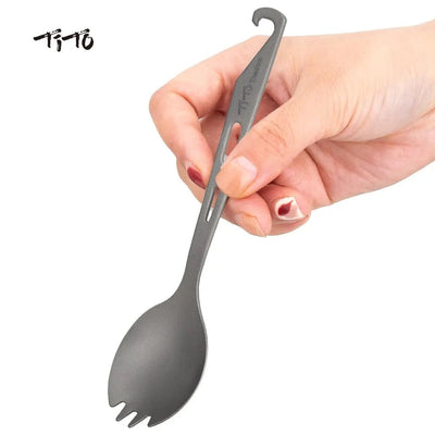 TiTo Camping Utensils Titanium Spork with Opener Use for Picnic Hiking Travel Camping Accessories - Slobuy