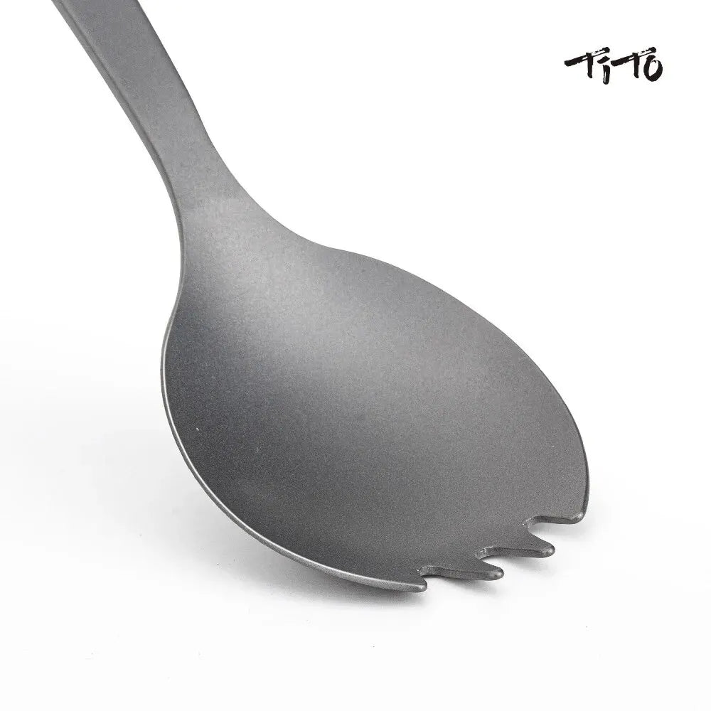 TiTo Camping Utensils Titanium Spork with Opener Use for Picnic Hiking Travel Camping Accessories - Slobuy