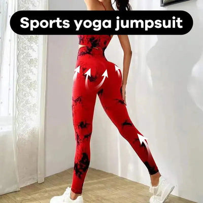 Tie Dye Yoga Women's Tracksuit Fitness Yoga Sets Sportswear Workout Bra+High Waist Leggings Gym Clothing Seamless Sports Suits - Slobuy