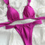 Tiedown Bikini for Women Triangle Swimwear Bathing Suit Brazilian 2-Piece Folds Bikinis Set solid Push Up Swimsuit New 2024 - Slobuy
