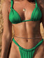 Tiedown Bikini for Women Triangle Swimwear Bathing Suit Brazilian 2-Piece Folds Bikinis Set solid Push Up Swimsuit New 2024 - Slobuy