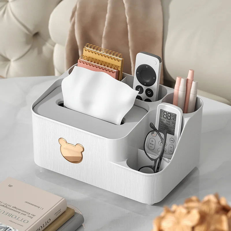 Tissue Storage Box Living Room Desktop Storage Multi-function Storage Box - Slobuy
