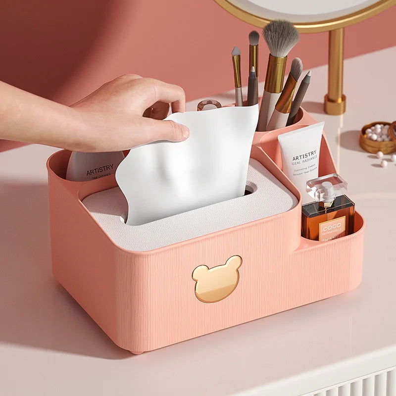 Tissue Storage Box Living Room Desktop Storage Multi-function Storage Box - Slobuy