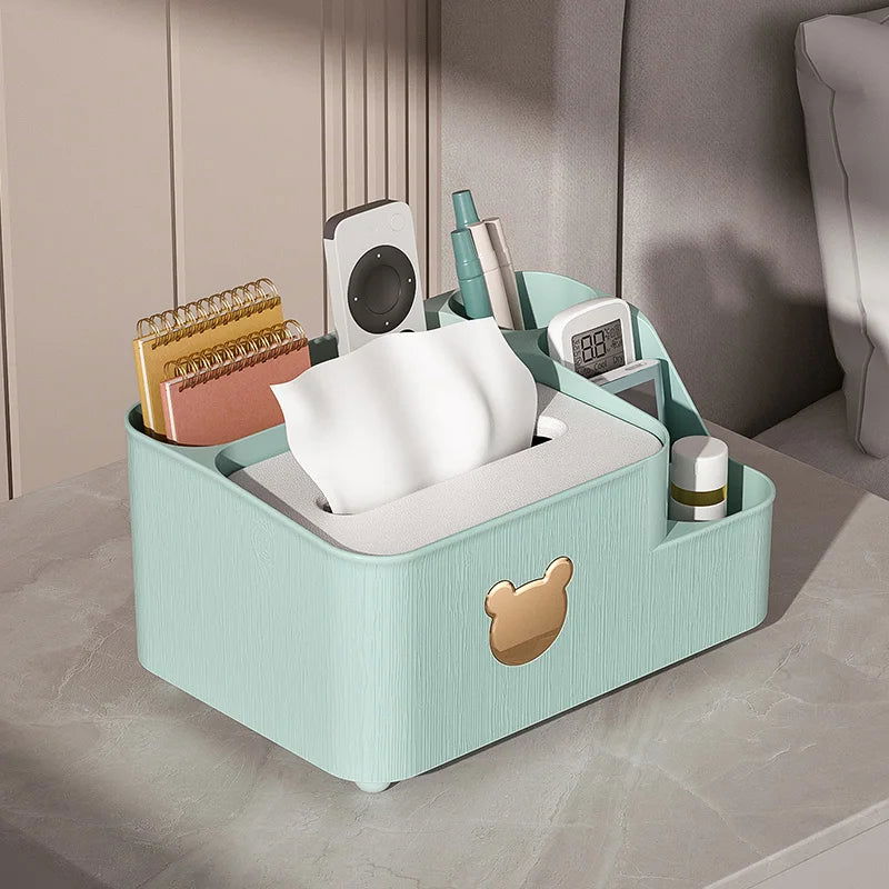Tissue Storage Box Living Room Desktop Storage Multi-function Storage Box - Slobuy