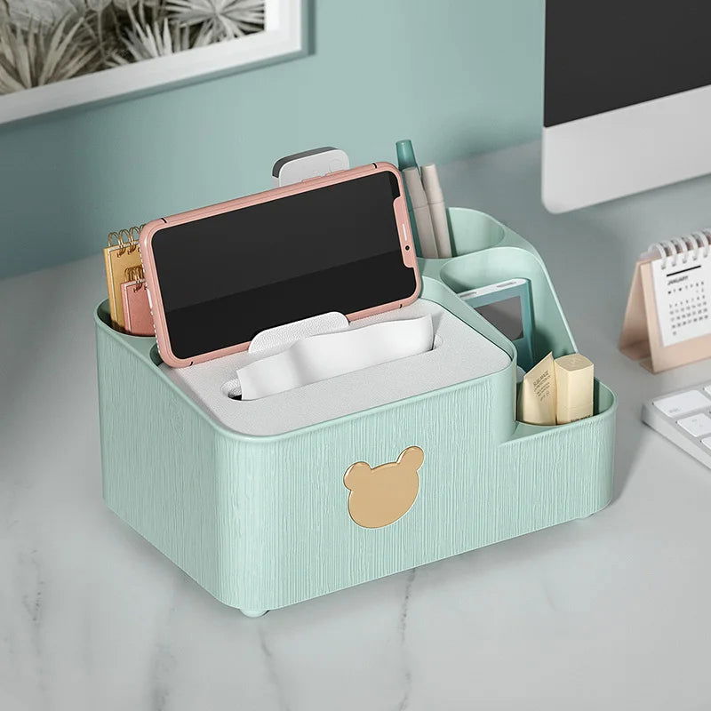 Tissue Storage Box Living Room Desktop Storage Multi-function Storage Box - Slobuy