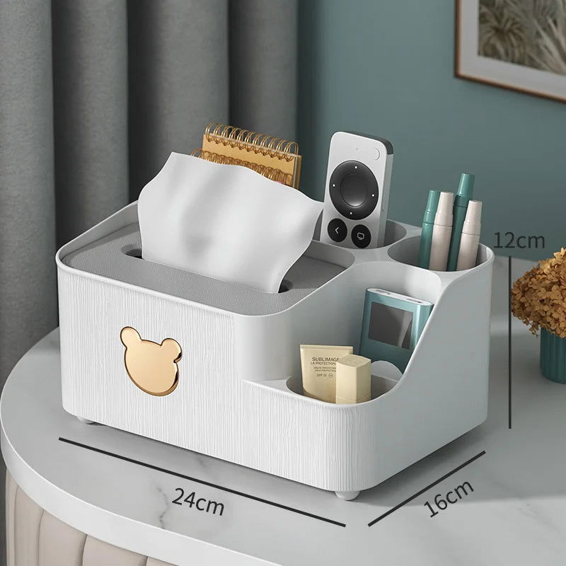 Tissue Storage Box Living Room Desktop Storage Multi-function Storage Box - Slobuy