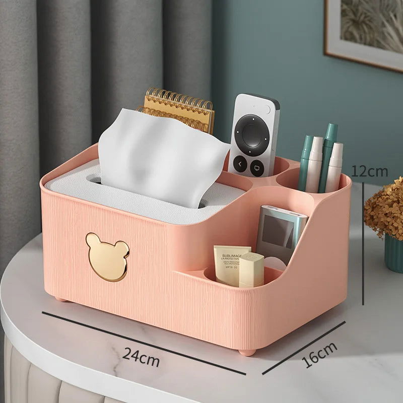 Tissue Storage Box Living Room Desktop Storage Multi-function Storage Box - Slobuy