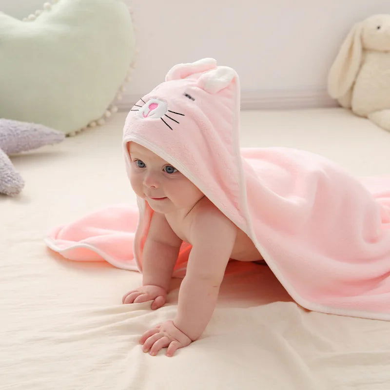 Toddler Baby Hooded Towels Newborn Kids Bathrobe Super Soft Bath Towel Blanket Warm Sleeping Swaddle Wrap for Infant Boys Girls - Slobuy