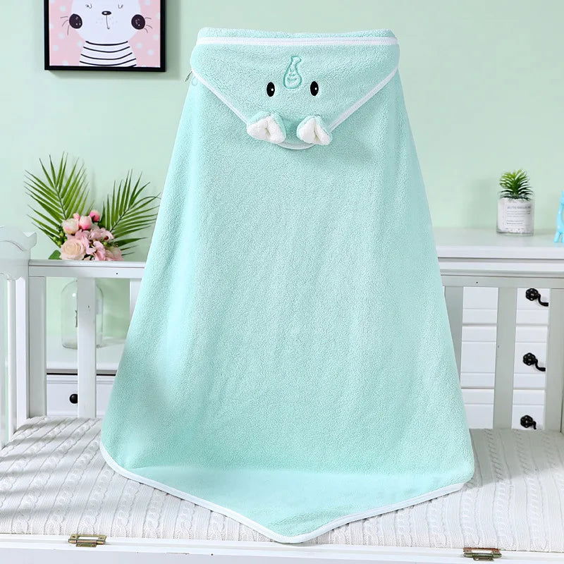 Toddler Baby Hooded Towels Newborn Kids Bathrobe Super Soft Bath Towel Blanket Warm Sleeping Swaddle Wrap for Infant Boys Girls - Slobuy