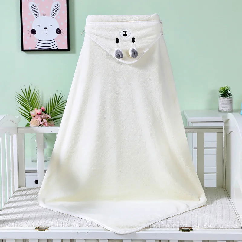 Toddler Baby Hooded Towels Newborn Kids Bathrobe Super Soft Bath Towel Blanket Warm Sleeping Swaddle Wrap for Infant Boys Girls - Slobuy