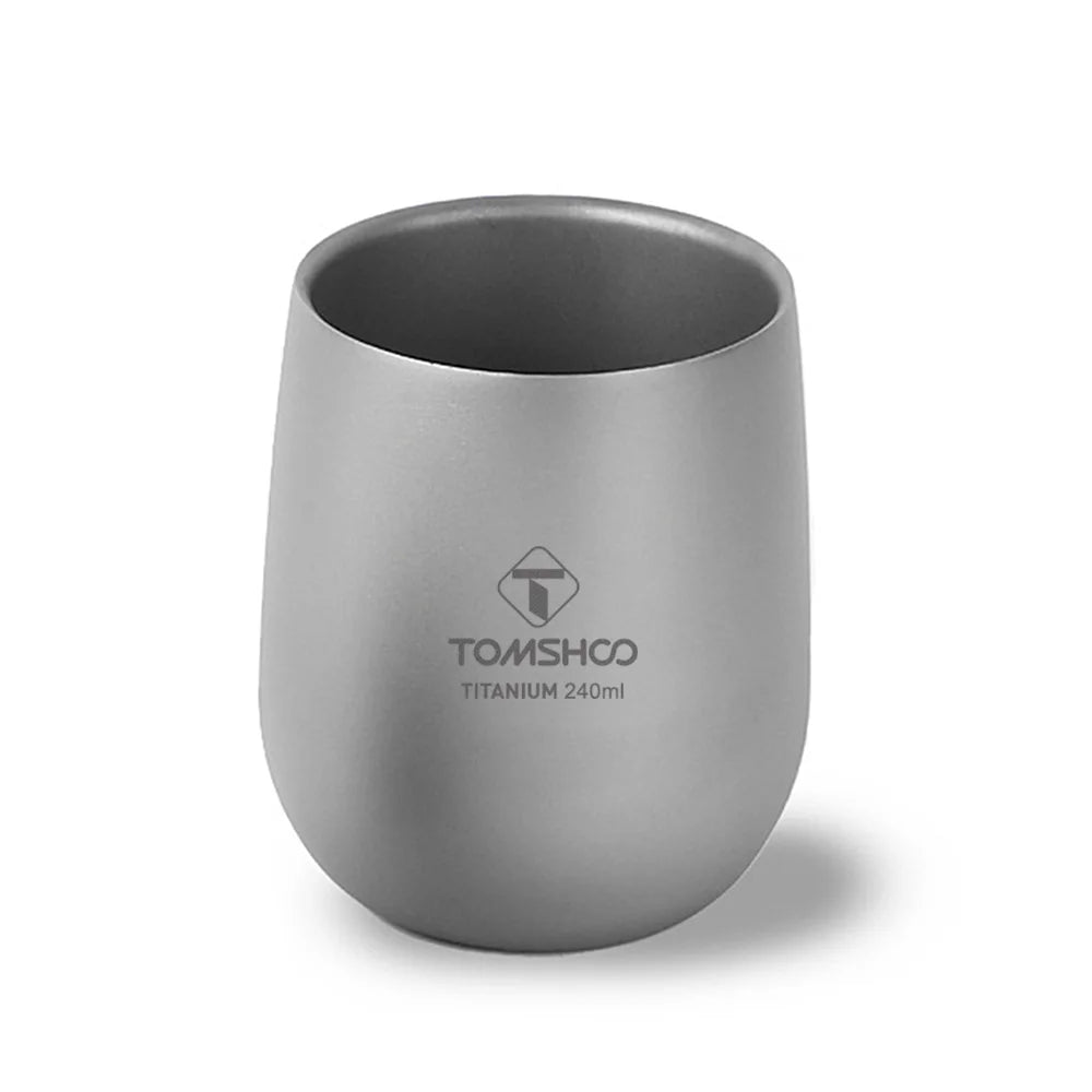 Tomshoo Titanium Cup Insulated Double Wall Drink Cup Outdoor Camping Titanium Water Cup for Camping Hiking Cool Camping Gear - Slobuy
