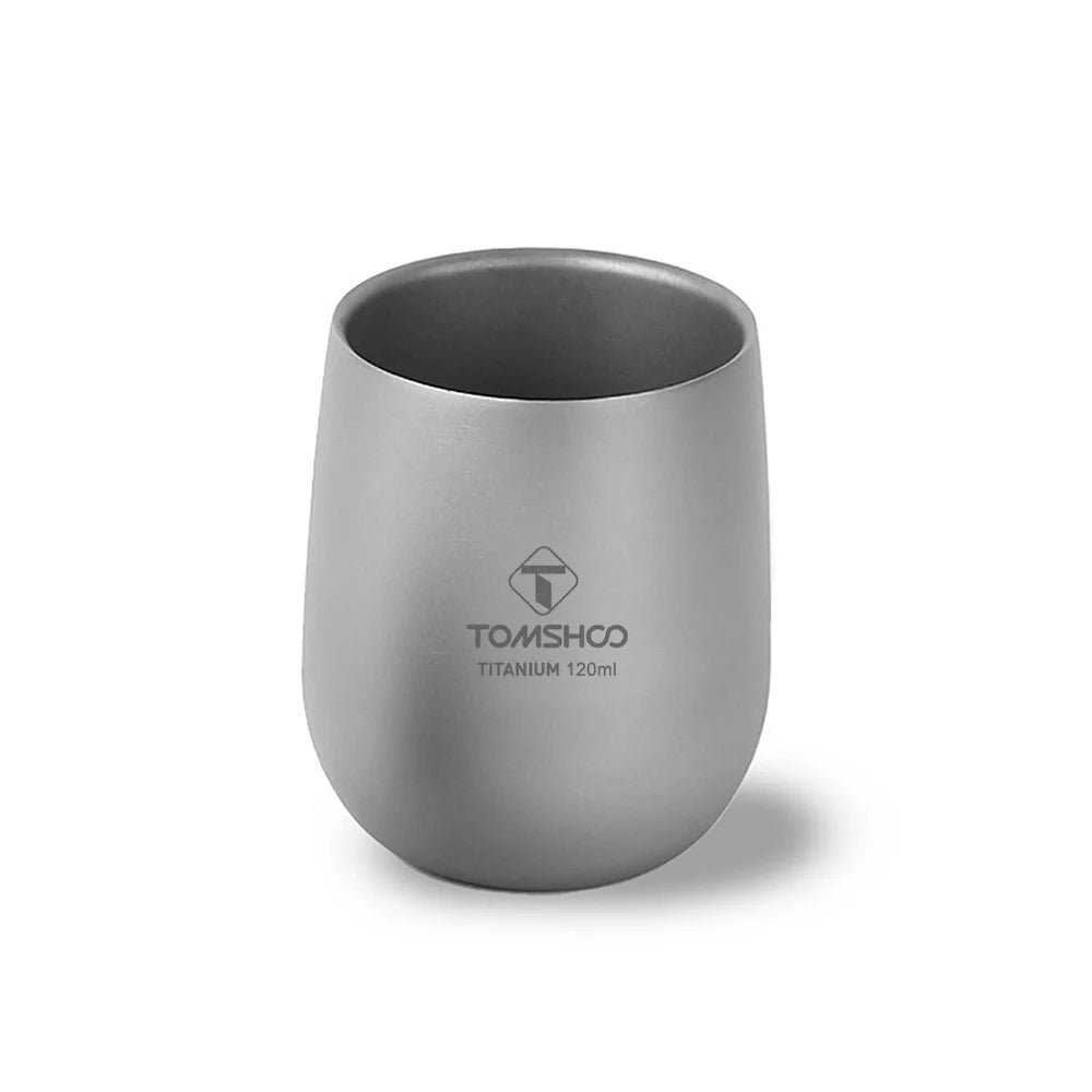 Tomshoo Titanium Cup Insulated Double Wall Drink Cup Outdoor Camping Titanium Water Cup for Camping Hiking Cool Camping Gear - Slobuy