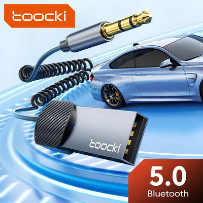 Toocki AUX Bluetooth Car Adapter Dongle Cable For Car Tablet Bluetooth Receiver 5 USB to 3.5mm Jack Speaker Audio Music Receiver - Slobuy