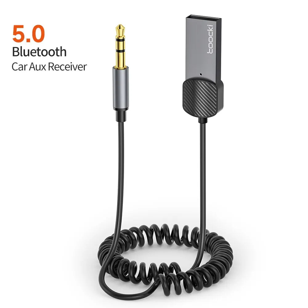 Toocki AUX Bluetooth Car Adapter Dongle Cable For Car Tablet Bluetooth Receiver 5 USB to 3.5mm Jack Speaker Audio Music Receiver - Slobuy