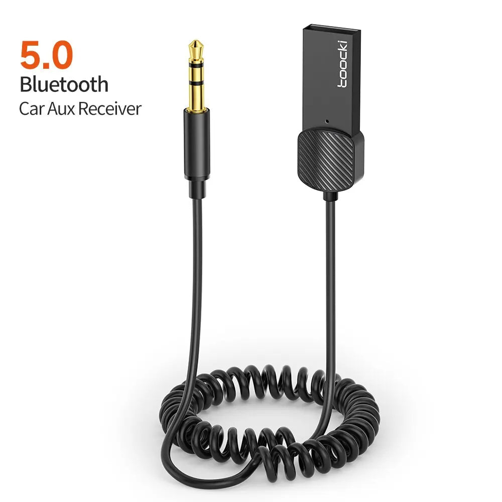 Toocki AUX Bluetooth Car Adapter Dongle Cable For Car Tablet Bluetooth Receiver 5 USB to 3.5mm Jack Speaker Audio Music Receiver - Slobuy