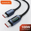 Toocki Type C to Type C Cable 100W PD Fast Charging Charger USB C to USB C Display Cable For Xiaomi POCO F3 Realme Macbook iPad - Slobuy