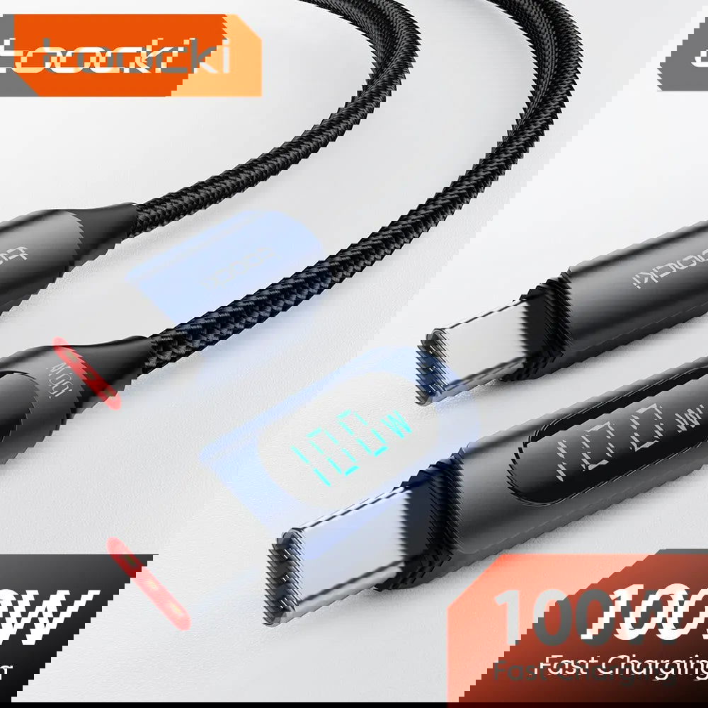 Toocki Type C to Type C Cable 100W PD Fast Charging Charger USB C to USB C Display Cable For Xiaomi POCO F3 Realme Macbook iPad - Slobuy