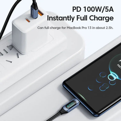 Toocki Type C to Type C Cable 100W PD Fast Charging Charger USB C to USB C Display Cable For Xiaomi POCO F3 Realme Macbook iPad - Slobuy