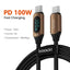 Toocki Type C to Type C Cable 100W PD Fast Charging Charger USB C to USB C Display Cable For Xiaomi POCO F3 Realme Macbook iPad - Slobuy