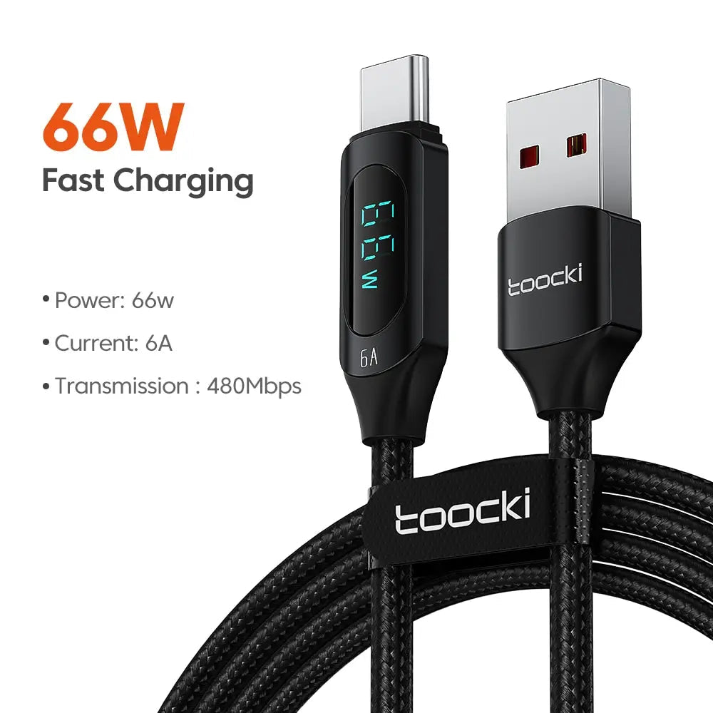 Toocki Type C to Type C Cable 100W PD Fast Charging Charger USB C to USB C Display Cable For Xiaomi POCO F3 Realme Macbook iPad - Slobuy