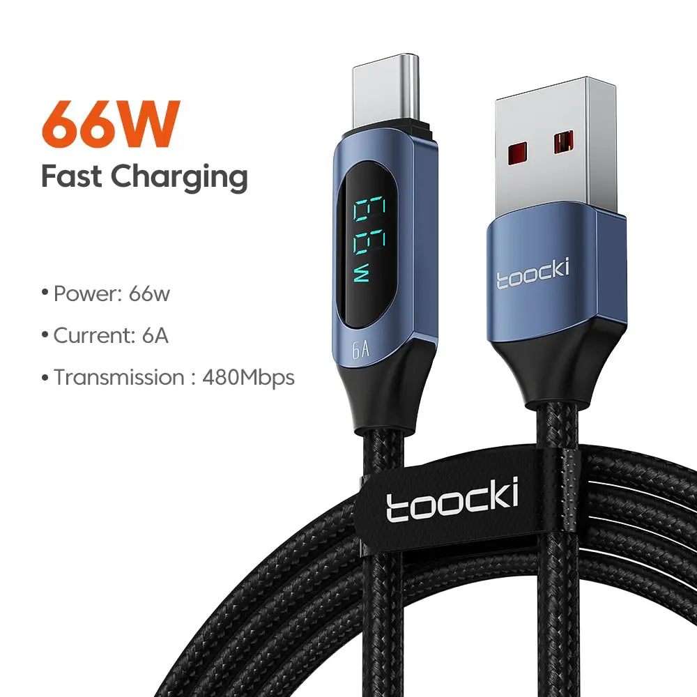 Toocki Type C to Type C Cable 100W PD Fast Charging Charger USB C to USB C Display Cable For Xiaomi POCO F3 Realme Macbook iPad - Slobuy
