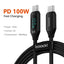 Toocki Type C to Type C Cable 100W PD Fast Charging Charger USB C to USB C Display Cable For Xiaomi POCO F3 Realme Macbook iPad - Slobuy