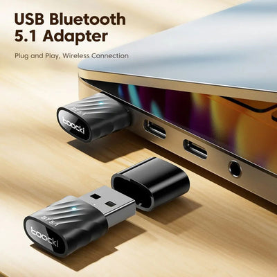 Toocki USB Bluetooth5.1 Car Adapter Dongle Audio Receiver Speaker For PC Speaker Wireless Mouse Earphone Keyboard Music Transmit - Slobuy