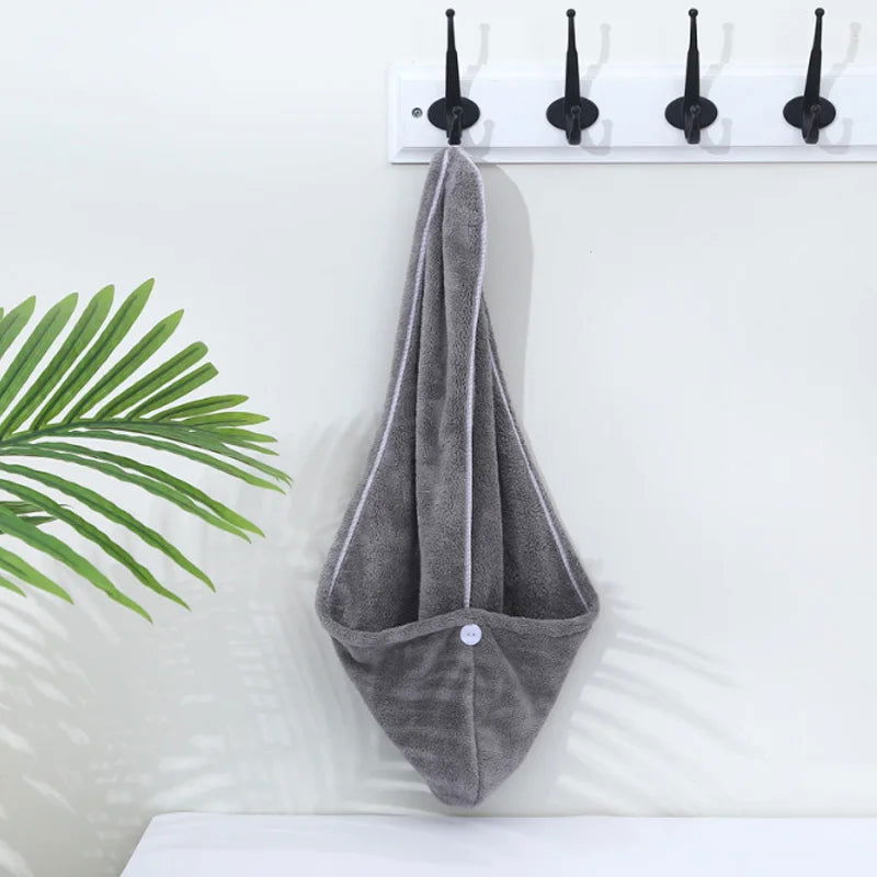 Towel Bathroom Absorbent Women Adult Quick-Drying Bath Thicker Shower Long Curly Hair Cap Dry Head Hair Towel Microfiber Wisp - Slobuy
