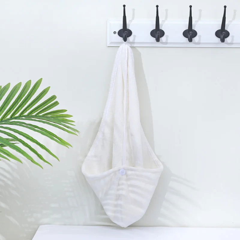 Towel Bathroom Absorbent Women Adult Quick-Drying Bath Thicker Shower Long Curly Hair Cap Dry Head Hair Towel Microfiber Wisp - Slobuy