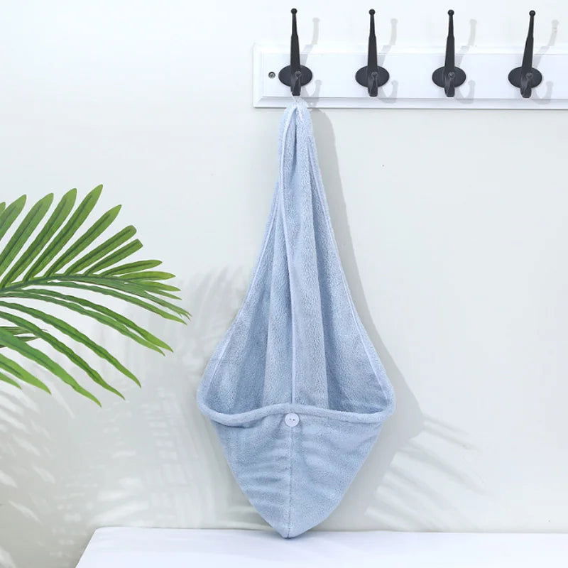 Towel Bathroom Absorbent Women Adult Quick-Drying Bath Thicker Shower Long Curly Hair Cap Dry Head Hair Towel Microfiber Wisp - Slobuy